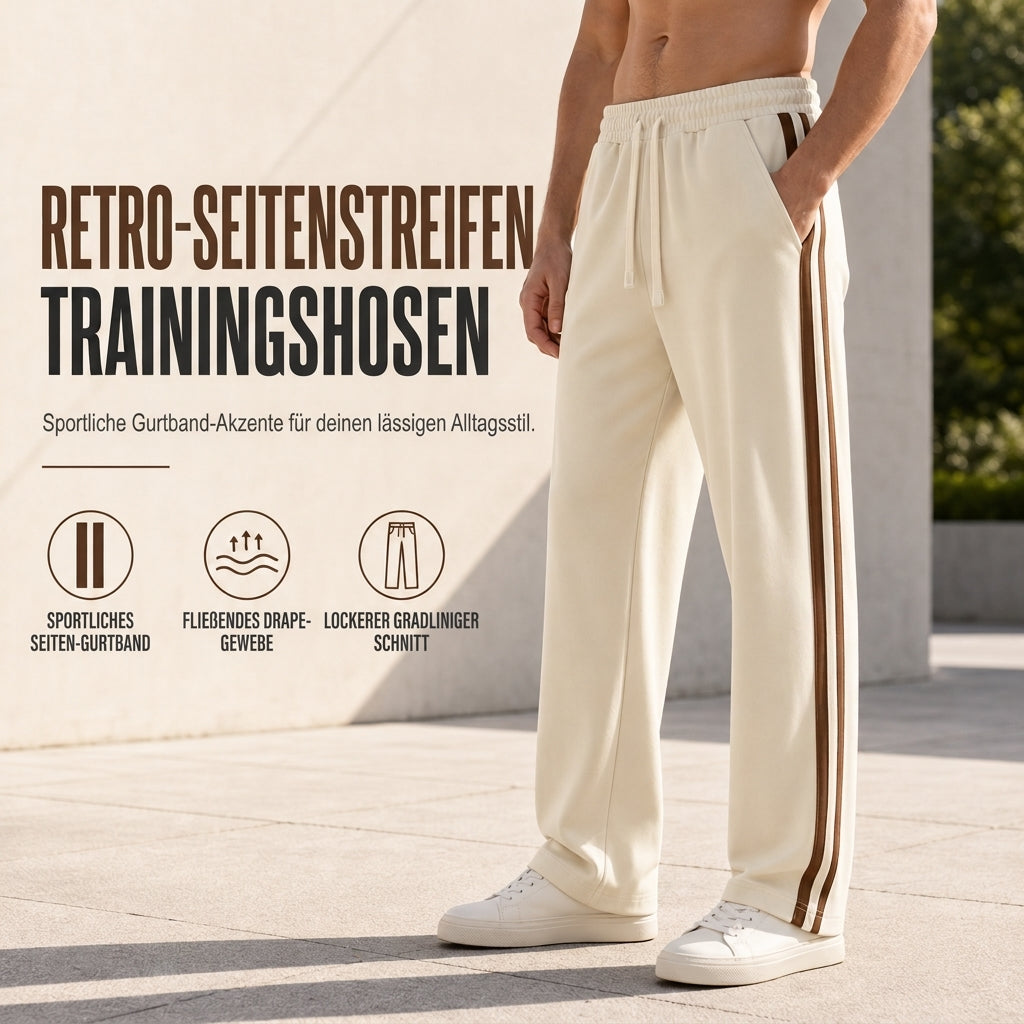 Locker geschnittene Jogginghose für Herren mit Streifenmuster und geradem Bein
