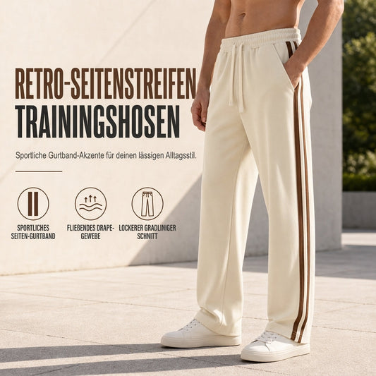 Locker geschnittene Jogginghose für Herren mit Streifenmuster und geradem Bein