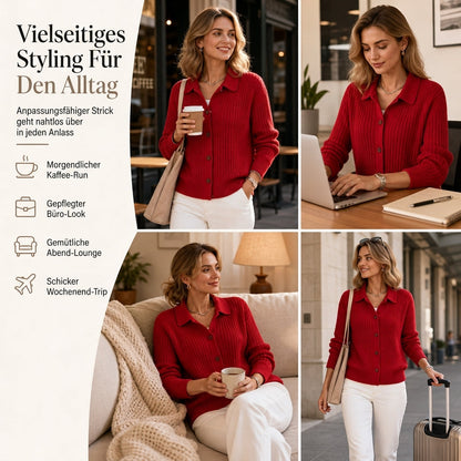 Freizeit-Strickjacke für Damen mit lockerer Passform