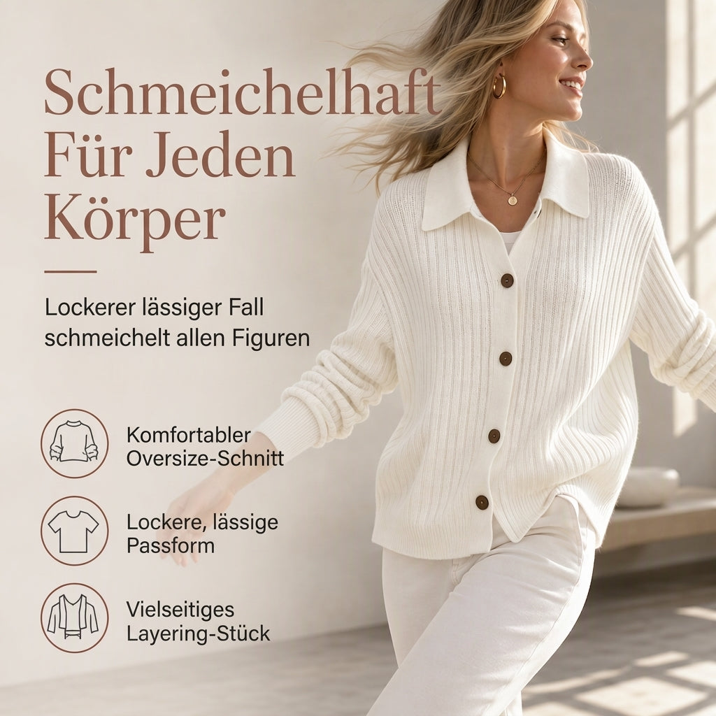 Freizeit-Strickjacke für Damen mit lockerer Passform