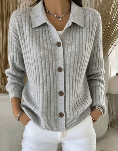 Freizeit-Strickjacke für Damen mit lockerer Passform