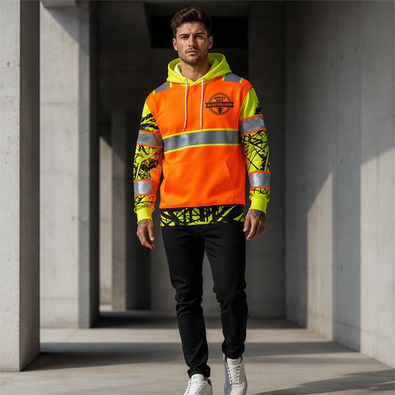 🥳Alles im Sale! Schnell sein!🥳 Herren Hochsichtbarer Reflektierender Kapuzenpullover