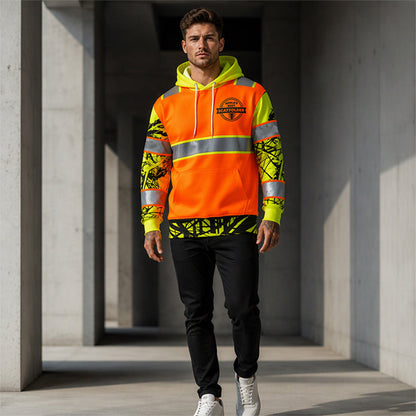 🥳Alles im Sale! Schnell sein!🥳 Herren Hochsichtbarer Reflektierender Kapuzenpullover