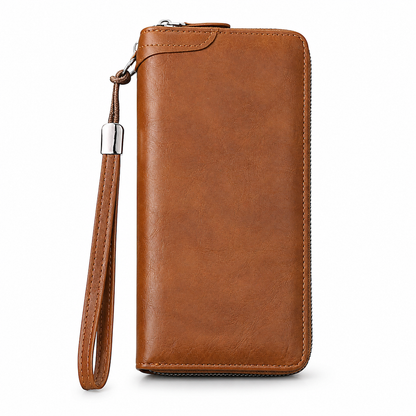 Herren Lange Geldbörse mit Reißverschluss, großes Fassungsvermögen, multifunktionaler Kartenhalter, Clutch-Tasche