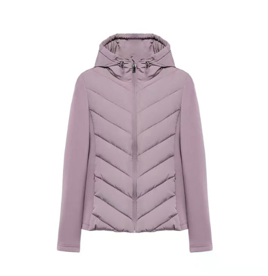 Damen Kapuze Patchwork gesteppte Wattierte Jacke
