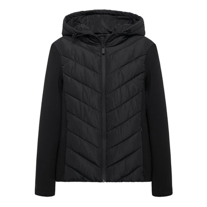 Damen Kapuze Patchwork gesteppte Wattierte Jacke