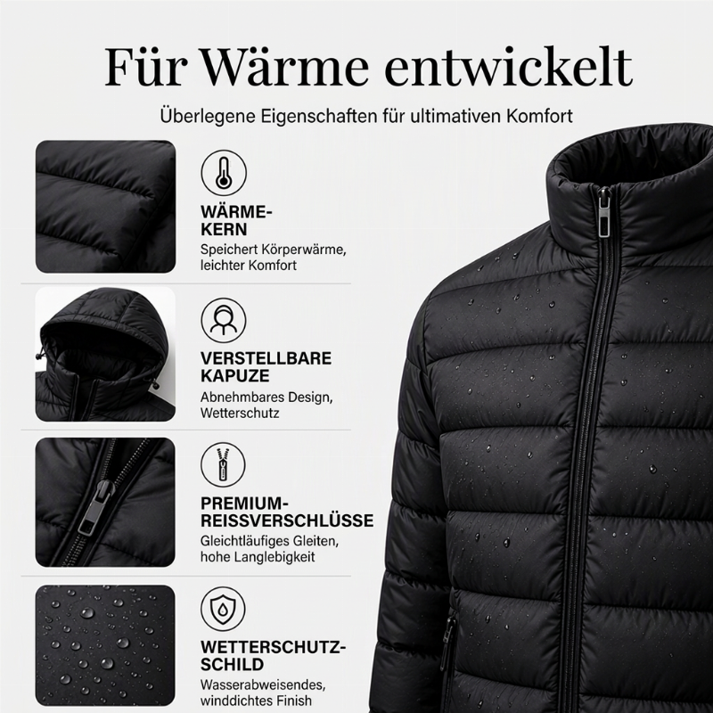 Herren Winterjacke, winddicht und wärmend