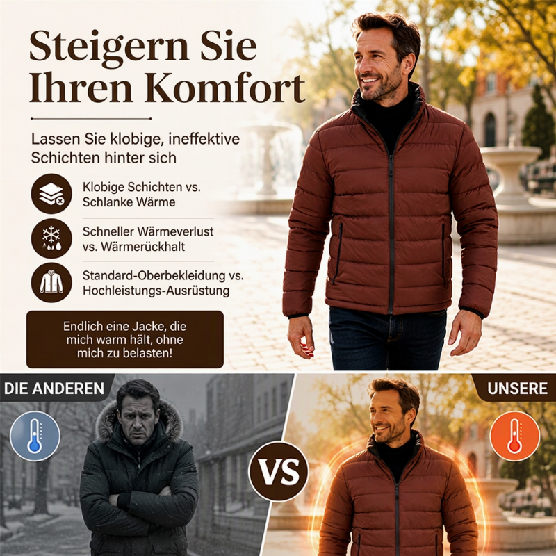 Herren Winterjacke, winddicht und wärmend