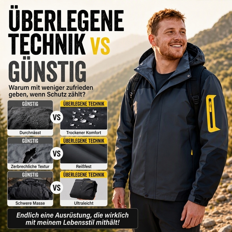 ⏰Beliebt und bald ausverkauft!⏰ Herren Farbblock-Winddichte Outdoor-Jacke