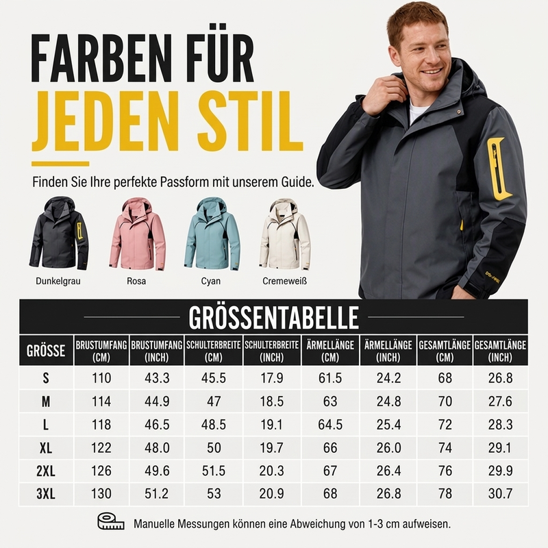 ⏰Beliebt und bald ausverkauft!⏰ Herren Farbblock-Winddichte Outdoor-Jacke