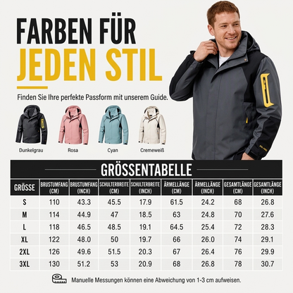 ⏰Beliebt und bald ausverkauft!⏰ Herren Farbblock-Winddichte Outdoor-Jacke