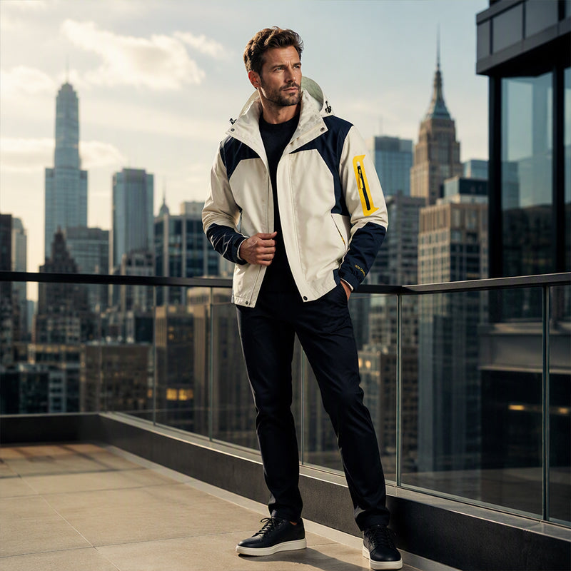 ⏰Beliebt und bald ausverkauft!⏰ Herren Farbblock-Winddichte Outdoor-Jacke