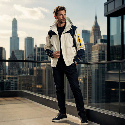 ⏰Beliebt und bald ausverkauft!⏰ Herren Farbblock-Winddichte Outdoor-Jacke