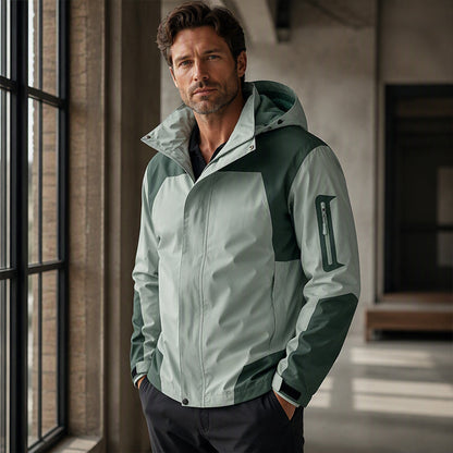 ⏰Beliebt und bald ausverkauft!⏰ Herren Farbblock-Winddichte Outdoor-Jacke