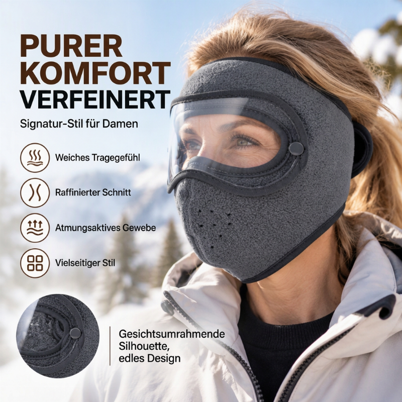 Winter Winddichte Warme Gesichtsmaske mit HD-Schutzbrille