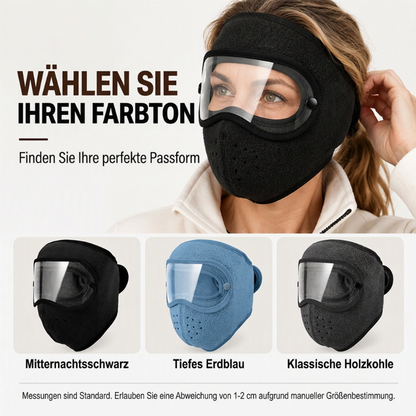 Winter Winddichte Warme Gesichtsmaske mit HD-Schutzbrille