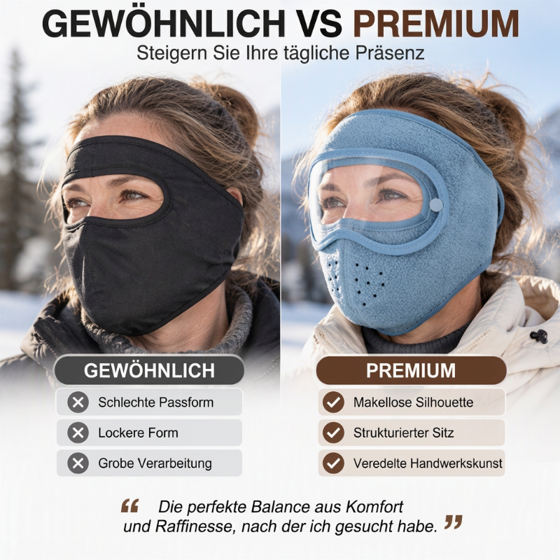 Winter Winddichte Warme Gesichtsmaske mit HD-Schutzbrille