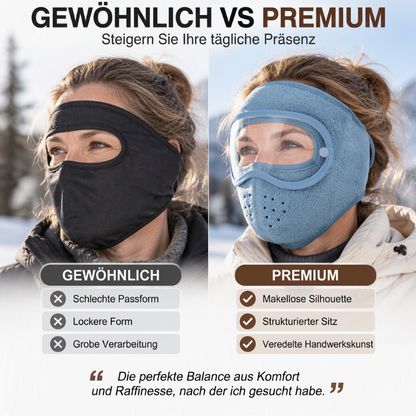 Winter Winddichte Warme Gesichtsmaske mit HD-Schutzbrille