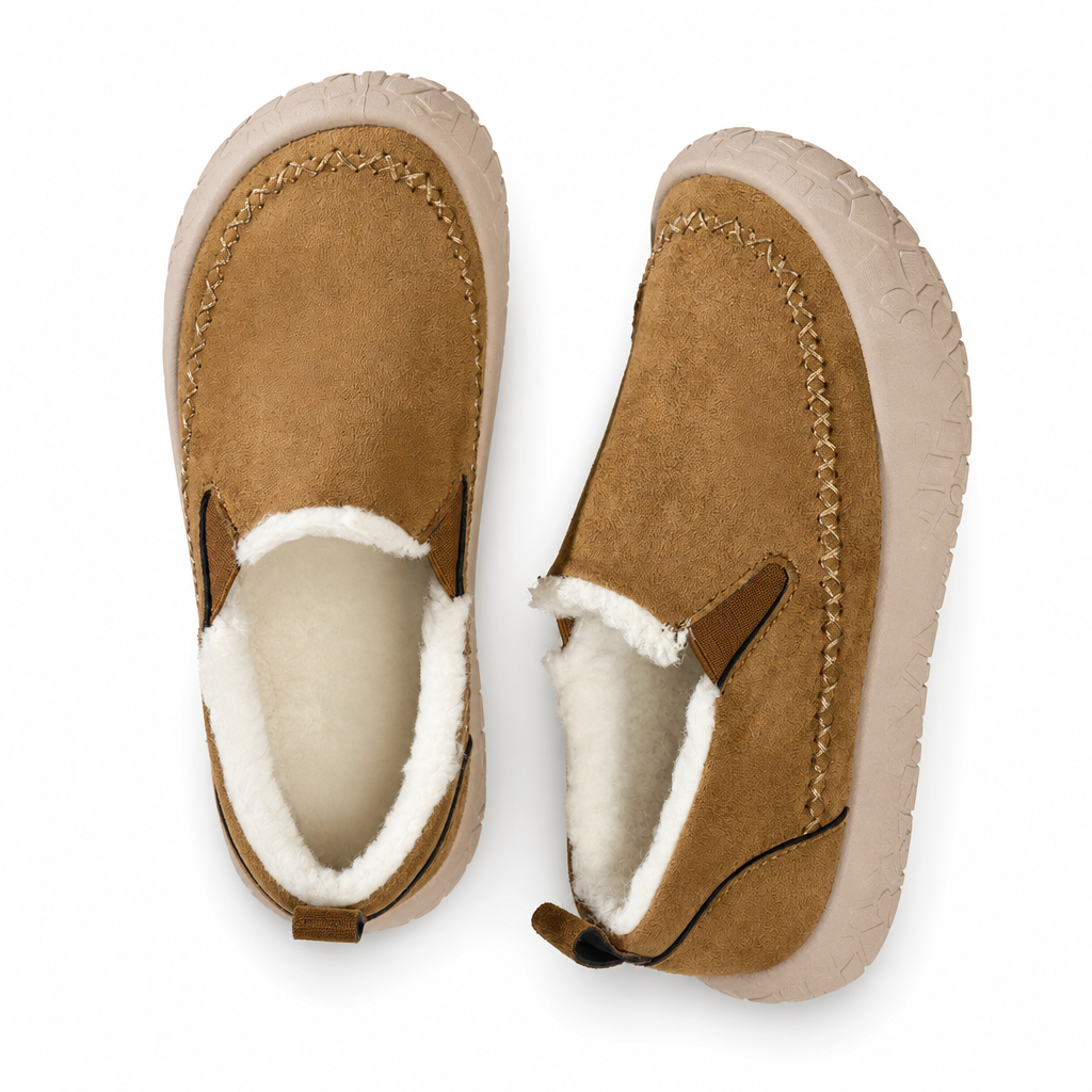 Damen Slip-On Winterstiefel aus Baumwolle – warm, bequem, rutschfest & weit geschnitten