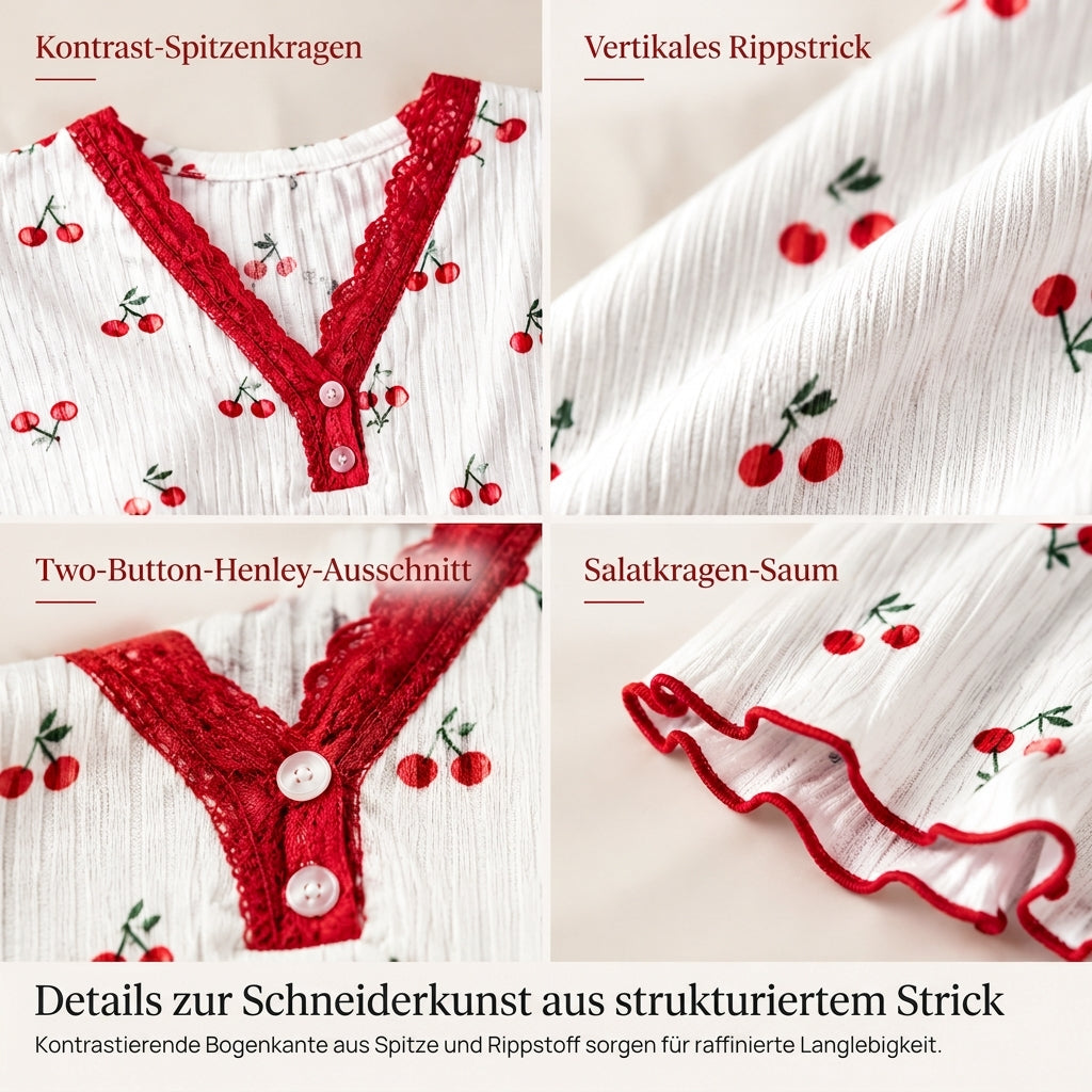 🌟 Bedrucktes Pyjama-Set für Damen, kurzärmliges Oberteil und lange Hose