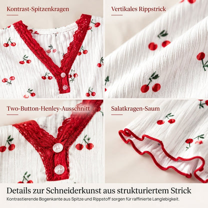 🌟 Bedrucktes Pyjama-Set für Damen, kurzärmliges Oberteil und lange Hose