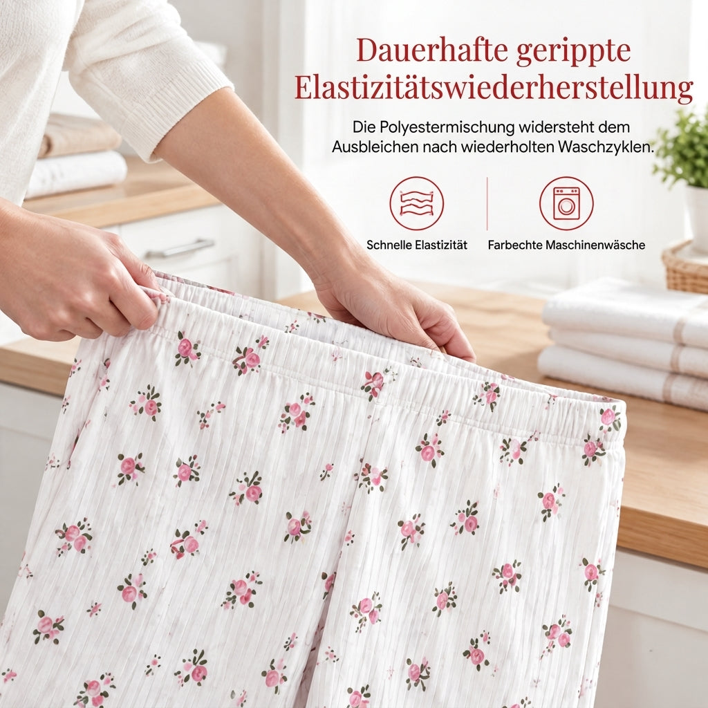 🌟 Bedrucktes Pyjama-Set für Damen, kurzärmliges Oberteil und lange Hose