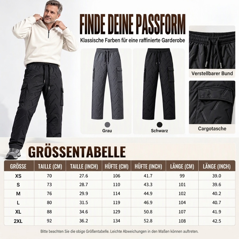 🛍️✨Herren Winter Cargohose mit Plüschfutter