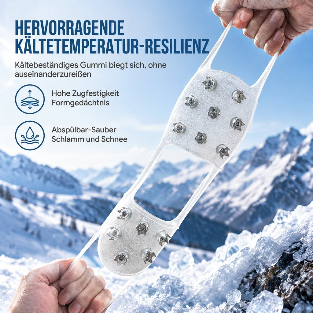 👟  Rutschfeste Schuhstollen, Grödel, Traktionsspitzen und Schuhüberzüge für Gehen im Schnee und Outdoor-Bergsteigen
