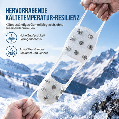 👟  Rutschfeste Schuhstollen, Grödel, Traktionsspitzen und Schuhüberzüge für Gehen im Schnee und Outdoor-Bergsteigen