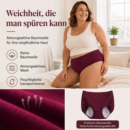 🩲 Damen Plus Size Menstruationsunterwäsche | Keine Seitenlecks, kein drückender Bund – Sicher, atmungsaktiv & bequem für die Periode ✨
