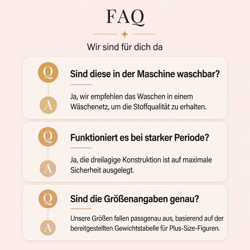 🩲 Damen Plus Size Menstruationsunterwäsche | Keine Seitenlecks, kein drückender Bund – Sicher, atmungsaktiv & bequem für die Periode ✨