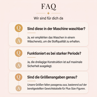 🩲 Damen Plus Size Menstruationsunterwäsche | Keine Seitenlecks, kein drückender Bund – Sicher, atmungsaktiv & bequem für die Periode ✨