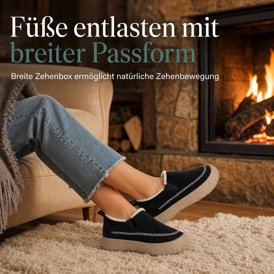 Damen Slip-On Winterstiefel aus Baumwolle – warm, bequem, rutschfest & weit geschnitten