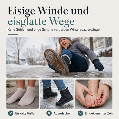 Damen Slip-On Winterstiefel aus Baumwolle – warm, bequem, rutschfest & weit geschnitten