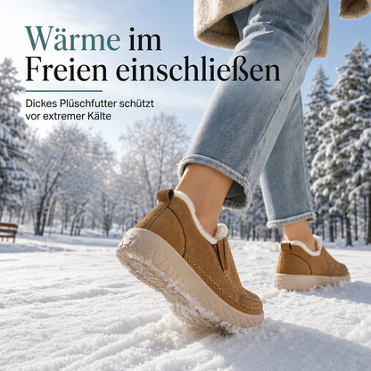 Damen Slip-On Winterstiefel aus Baumwolle – warm, bequem, rutschfest & weit geschnitten