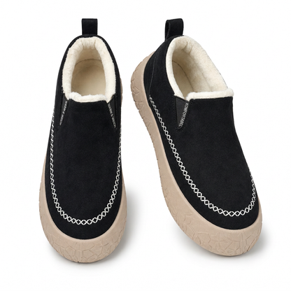 Damen Slip-On Winterstiefel aus Baumwolle – warm, bequem, rutschfest & weit geschnitten