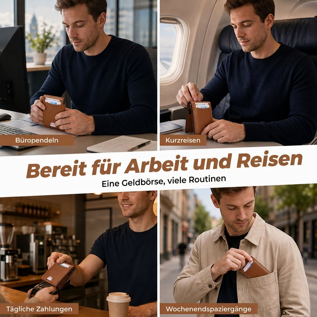 Schlankes minimalistisches Brieftasche für Herren mit RFID-Schutz