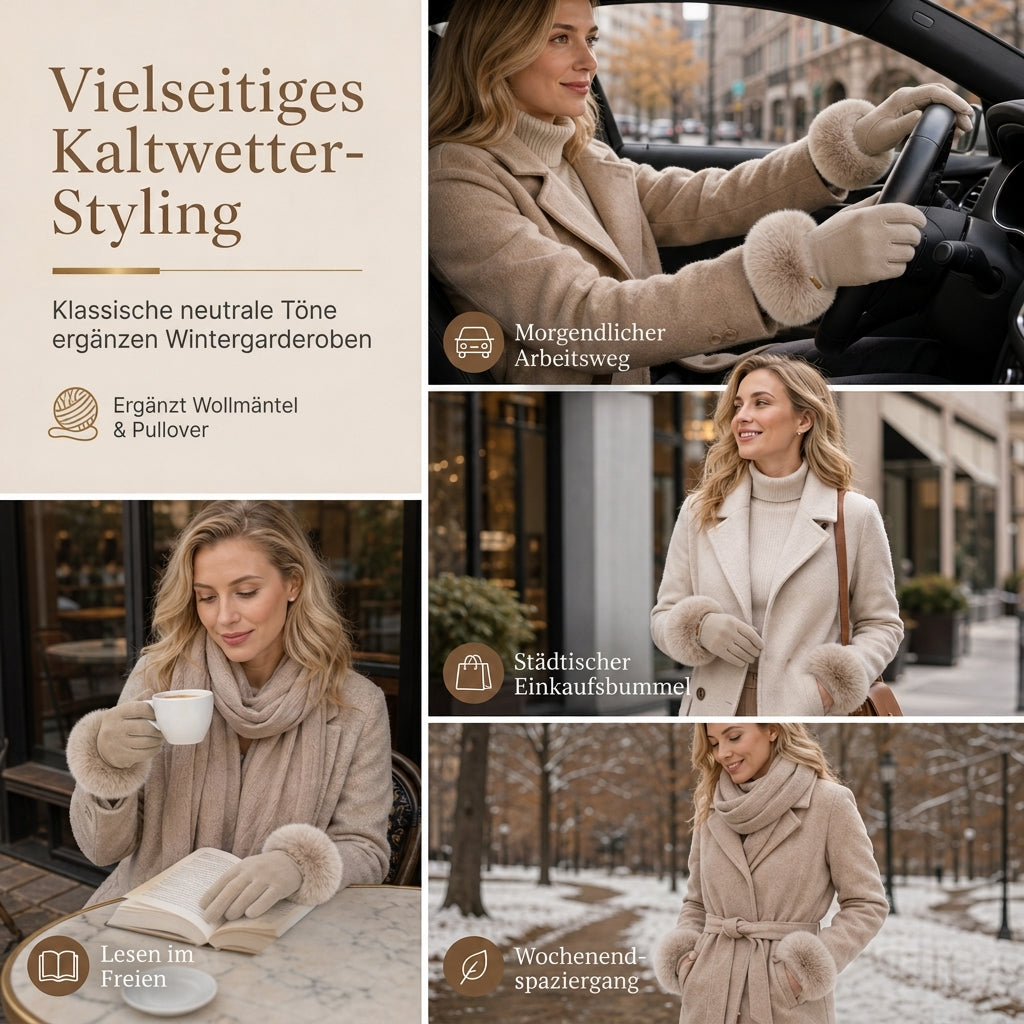 Damen Winter Thermo Touchscreen Handschuhe Winddichte Warme Handschuhe für Outdoor Radfahren und Autofahren