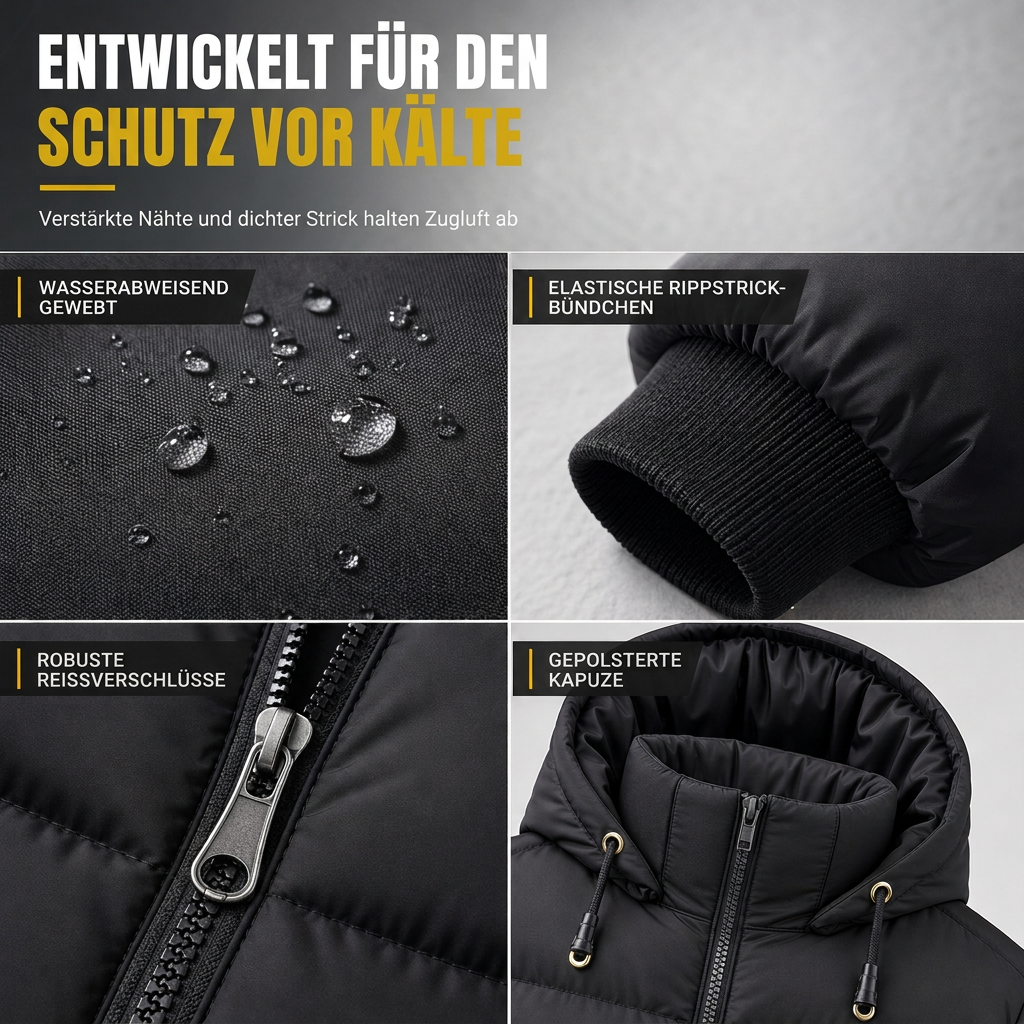 🥳 Lässige, warme, isolierte Winterjacke für Herren, kurz und wattiert