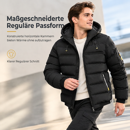 🥳 Lässige, warme, isolierte Winterjacke für Herren, kurz und wattiert