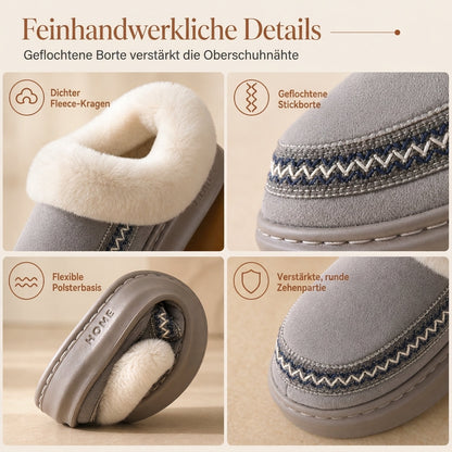🥳 Warme, verdickte Hausschuhe für Damen mit rutschfester Sohle und Spitzenbesatz für den Innenbereich