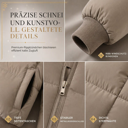 🥳 Kurze gepolsterte Winterkapuzenjacke für Damen mit Pelzkragen