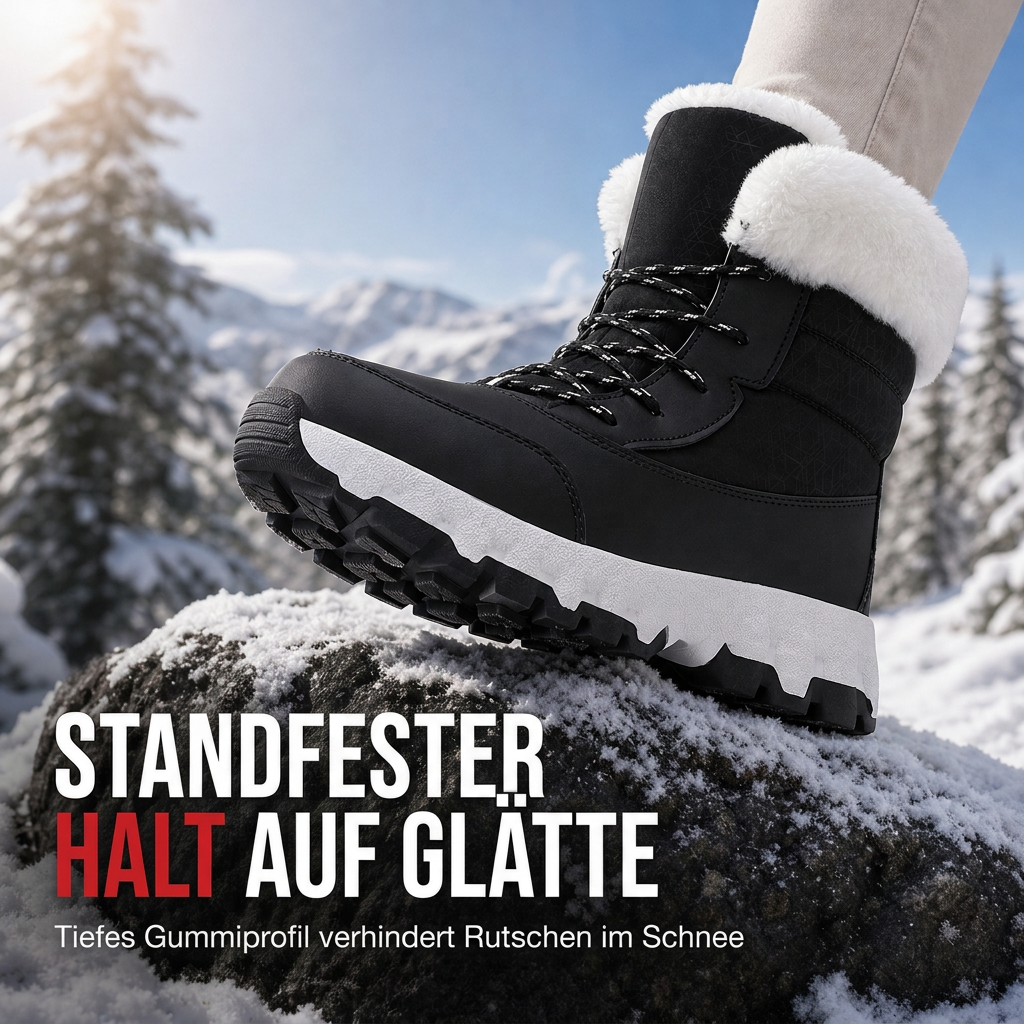 Damen Winter-Schneestiefel, verdickte Mittelschaft-Stiefel für Outdoor-Reisen, in Übergröße