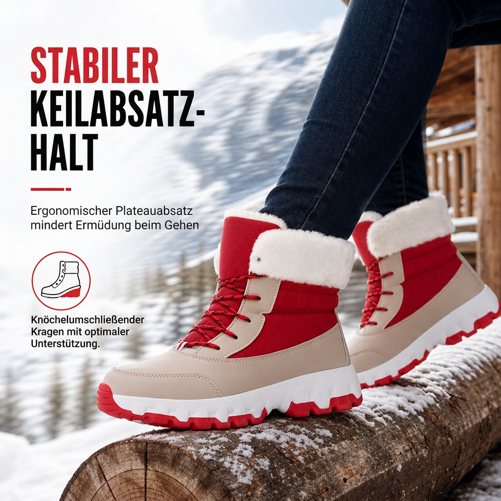 Damen Winter-Schneestiefel, verdickte Mittelschaft-Stiefel für Outdoor-Reisen, in Übergröße