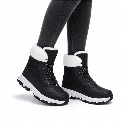 Damen Winter-Schneestiefel, verdickte Mittelschaft-Stiefel für Outdoor-Reisen, in Übergröße