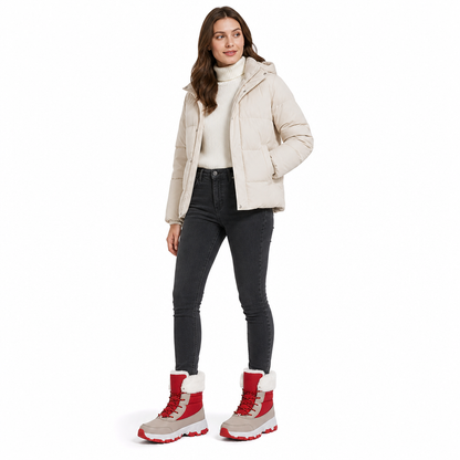 Damen Winter-Schneestiefel, verdickte Mittelschaft-Stiefel für Outdoor-Reisen, in Übergröße