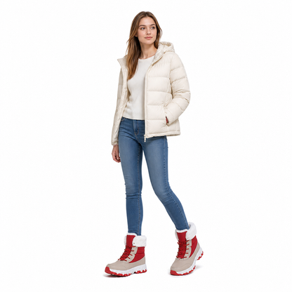 Damen Winter-Schneestiefel, verdickte Mittelschaft-Stiefel für Outdoor-Reisen, in Übergröße