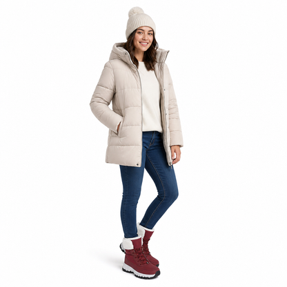 Damen Winter-Schneestiefel, verdickte Mittelschaft-Stiefel für Outdoor-Reisen, in Übergröße