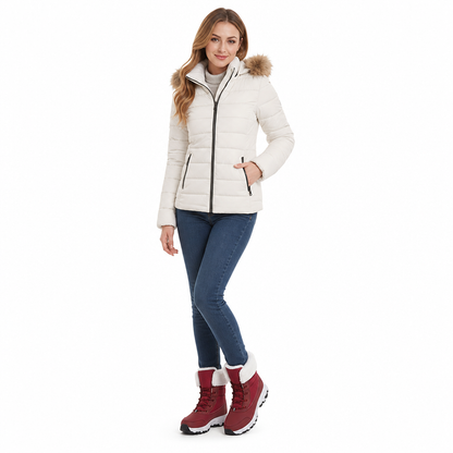 Damen Winter-Schneestiefel, verdickte Mittelschaft-Stiefel für Outdoor-Reisen, in Übergröße