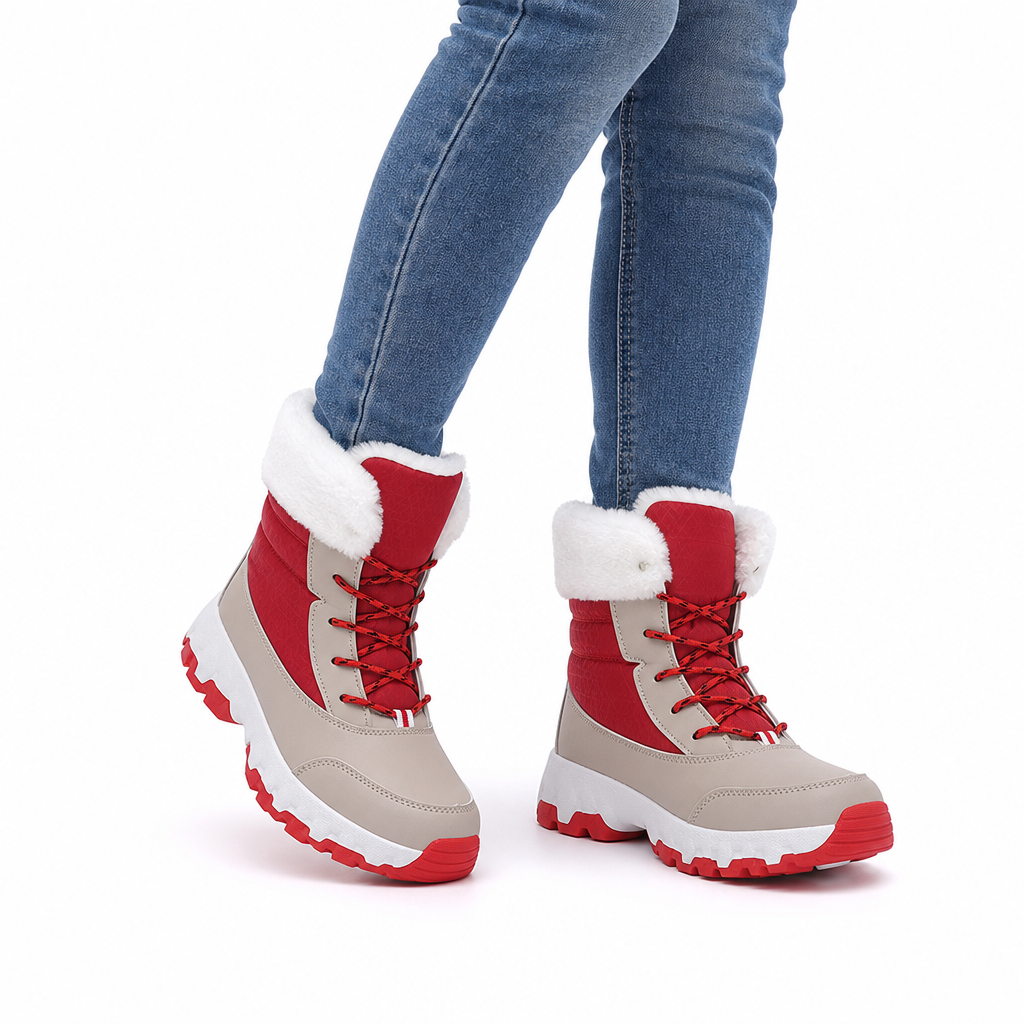 Damen Winter-Schneestiefel, verdickte Mittelschaft-Stiefel für Outdoor-Reisen, in Übergröße
